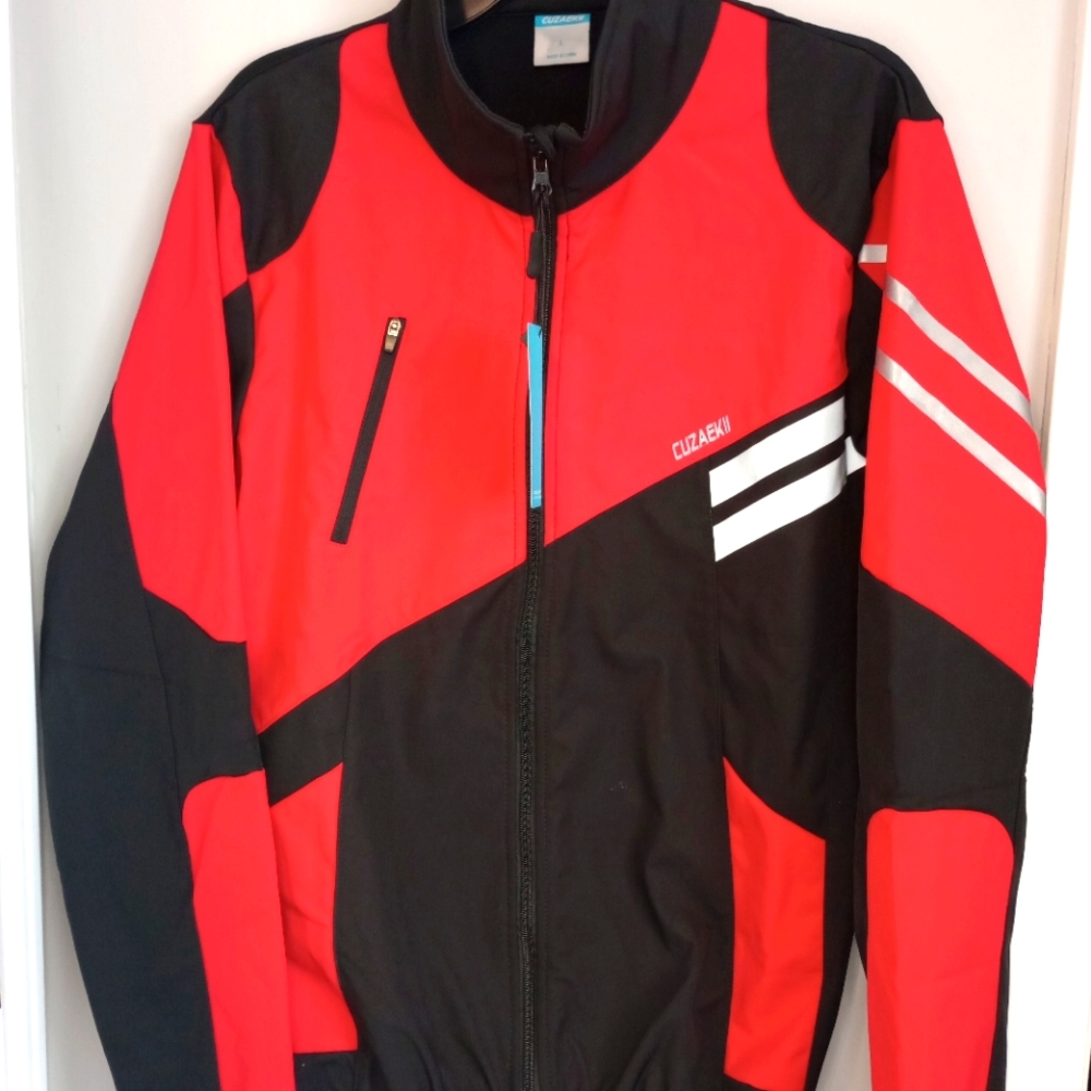 Cuzaekii Men's Winter Cycling Jacket Thermal Windproof MTB Bike Windbreaker